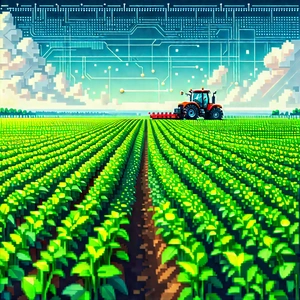 Agricultural Technology In Research Center With Image, Tractor