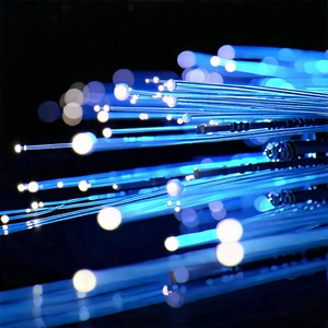 Close-up Of Fiber Optic Cables With Close-up Blue
