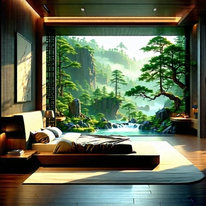 Lifestyle Landscape Photography: Bedroom Sanctuary With Organized Space With Image, There