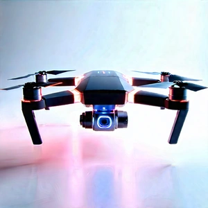 Drone With Glowing Screen With Black Orange