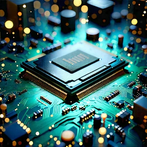 Close-up of microprocessor