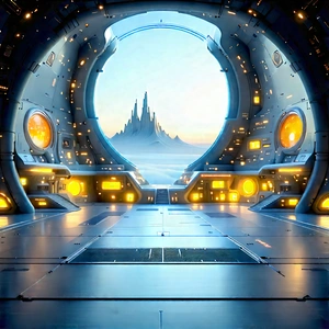 Futuristic (digital:1.29) workspace