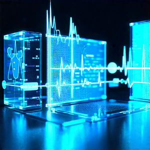 Healthcare Technology In Tech Office With Collection Blue,