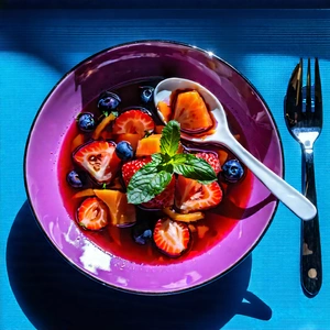 Lifestyle Unreal Engine: Healthy Meal Prepared With Seasonal Produce With Purple Bowl