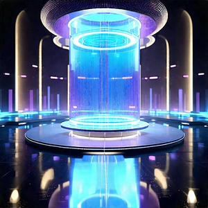 (futuristic:1.43) Innovation Hub With Large, Blue,
