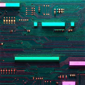 Circuit board with neon accents