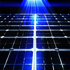 Solar Panel With Holographic Projection With Blue Light