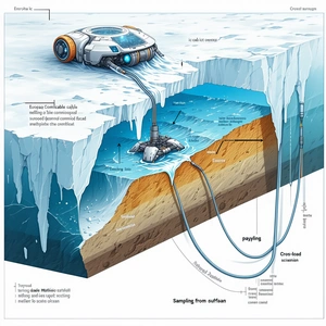 The Image Is A Cartoon Illustration Of A Submarine That Has Been Trapped In The Ice