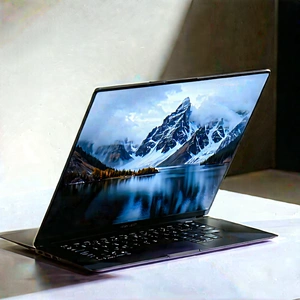 Laptop With Digital Artwork With Laptop Computer