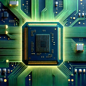 Close-up of microprocessor