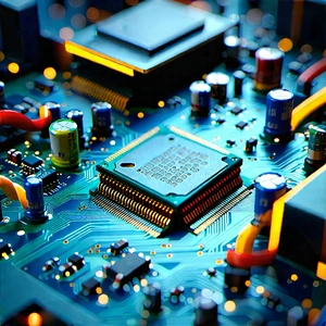 Close-up of electronic circuit
