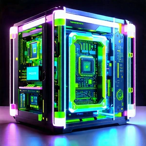 Quantum computer with neon accents