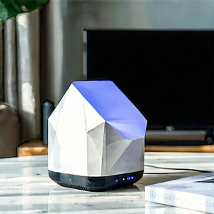 Smart Home Device With Digital Artwork With Small, White,