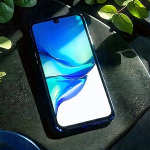 Smartphone With Digital Artwork With Blue White