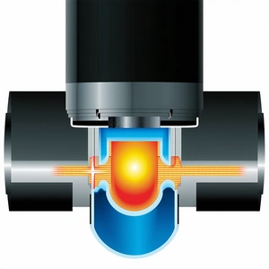 A Blue And Orange Light Is Shining Through A Blue And Orange Tube