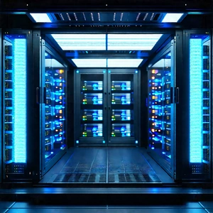 (futuristic:1.3) server room