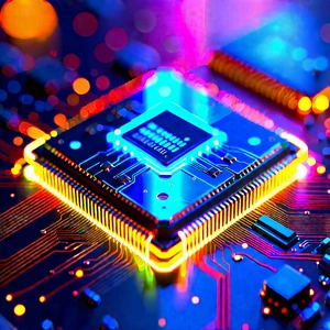 Microchip with neon accents