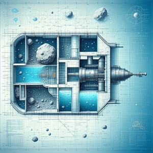 In This Image, There Is A Futuristic Space Station With A Large