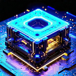 Quantum computer with neon accents