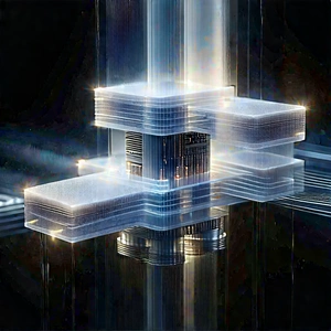 Quantum Computer With Data Streams With Futuristic Building