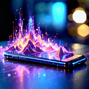 Smartphone With Data Visualization With Cell Phone