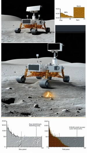 A Rover On The Moon, With A Large Yellow Wheel In The Foreground