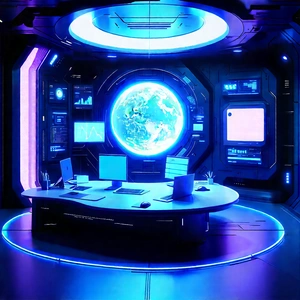 Futuristic Tech Startup Office With Futuristic Setting,
