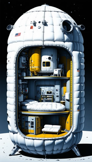 computer-generated illustration space station