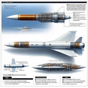 A White And Orange Jet Is Shown In A Series Of Diagrams, Illustrating Its Various Components