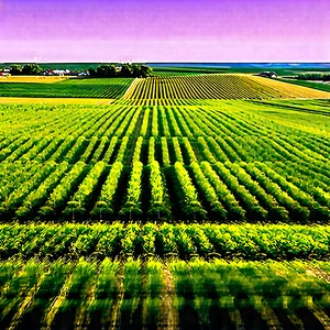 Agricultural Technology In Tech Office With Large, Lush