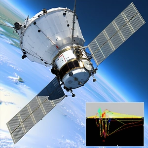 A Spacecraft With A Large Dome On Top, Flying Through The Sky