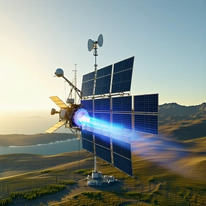A Futuristic Solar-powered Airplane With A Large Solar Panel On Its Back