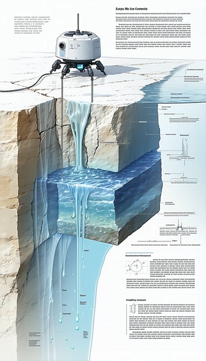 A Large Blue Waterfall Is Shown In A Diagram, With A Large Blue Pool At The Bottom