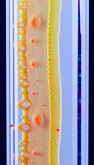 yellow white striped object