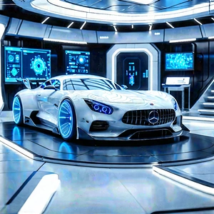 Automotive Technology In Modern Laboratory With White Sports