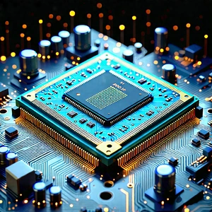 Close-up of microprocessor