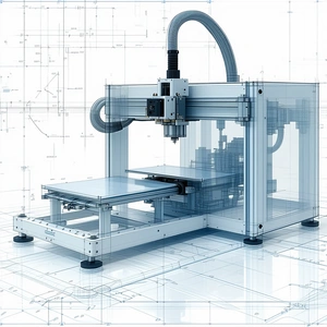 A 3d Printer In The Process Of Creating A Model