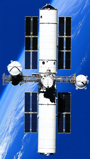 A Large Spacecraft With A Dome-shaped Structure On Top Of It