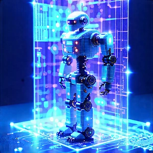 Robot with holographic projection