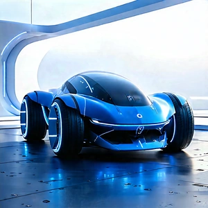 Innovative Electric Vehicle Design With Futuristic Blue