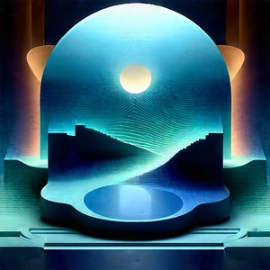 Futuristic Digital Workspace With Large, Blue,
