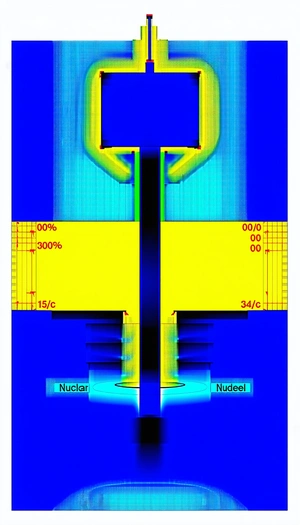 The Image Is A Blue And Yellow Graphic Of A Nuclear Reactor