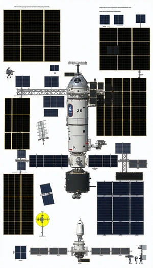 A Space Shuttle Is Shown In A Detailed Diagram, With Various Parts Labeled