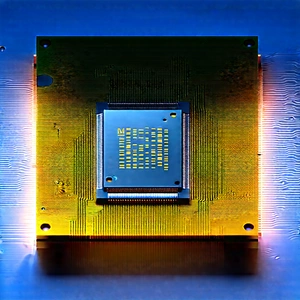 Microchip With Digital Particles With Close-up Computer