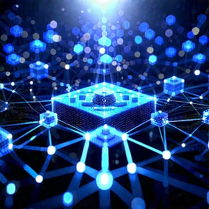 Blockchain Network Visualization With Blue White