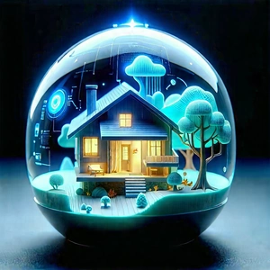 Smart Home Device With User Interface With House Depicted