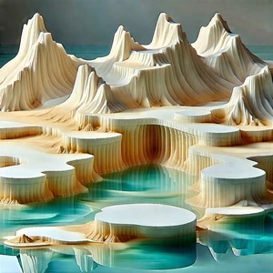 Abstract Isometric Art: Ceramic formation with reflection