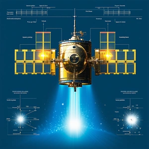 A Spacecraft Is Shown In A Diagram, With Its Various Components Labeled