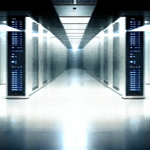 Tech Pencil Sketch: Futuristic server room