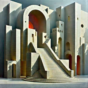 Abstract Matte Painting: Transformation represented through geometric shapes